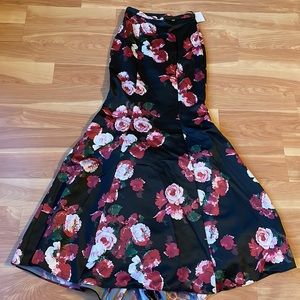2 Piece Floral Print Mermaid Gown